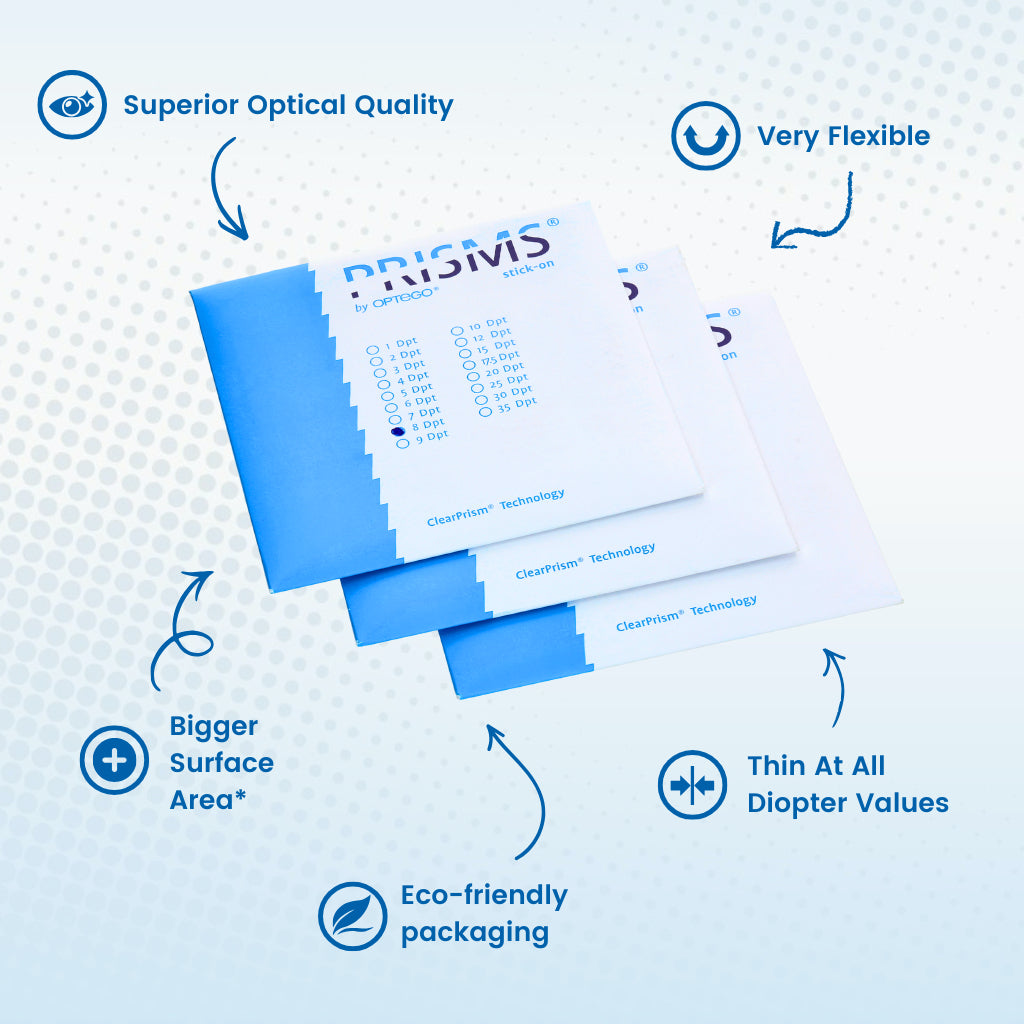 Optego Fresnel Stick-On Prisms (Sizes: 1-35 Diopters)
